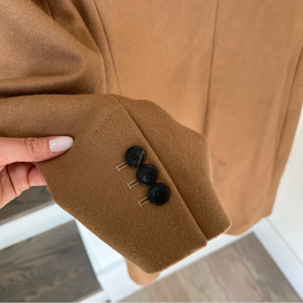 Zara Long Wool Overcoat in Camel Brown - Picture 4 of 6